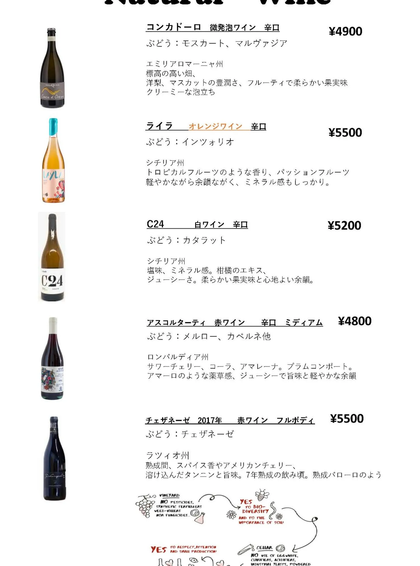 季節のワインを更新しました!