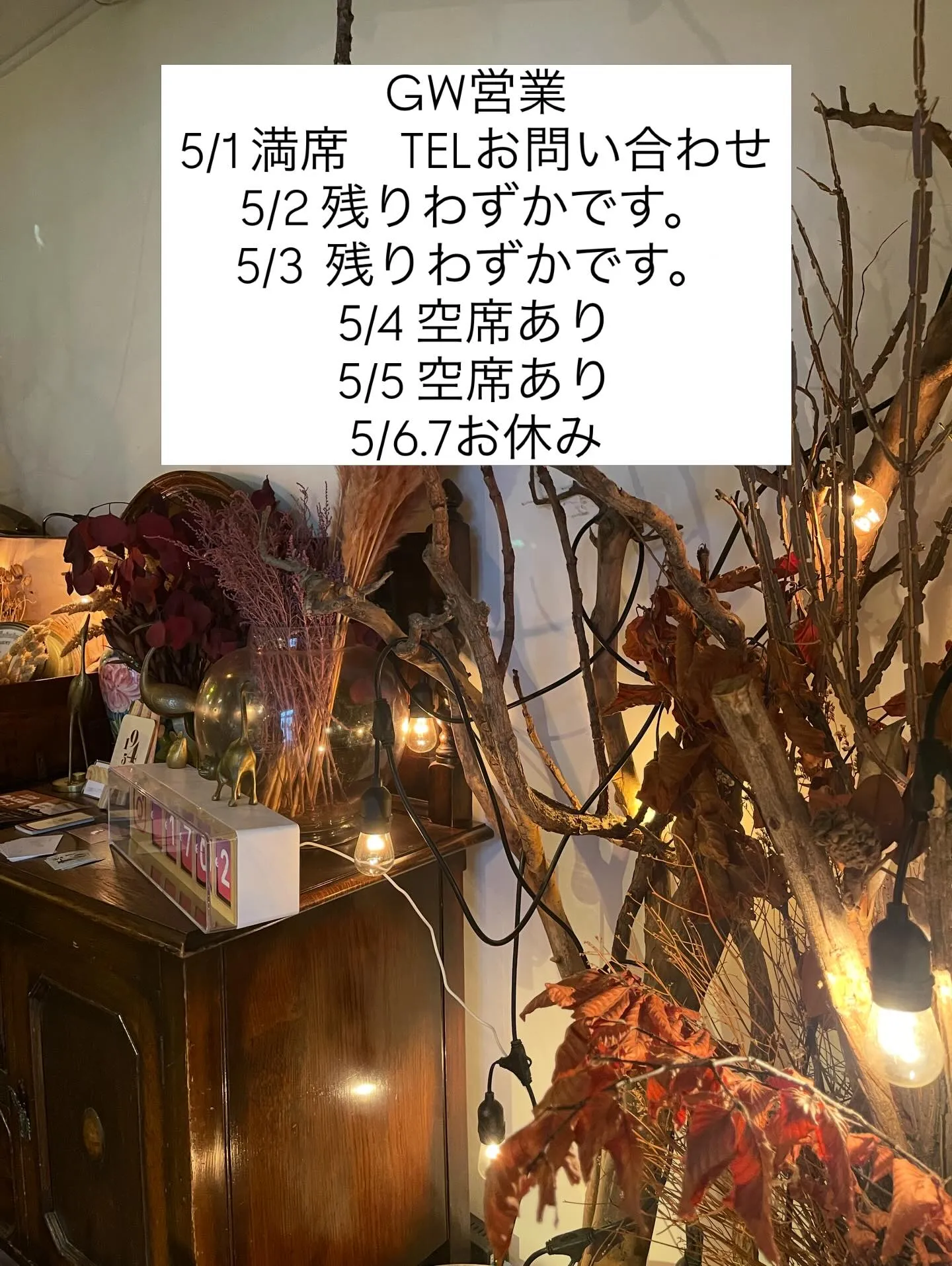 GWの状況です。
